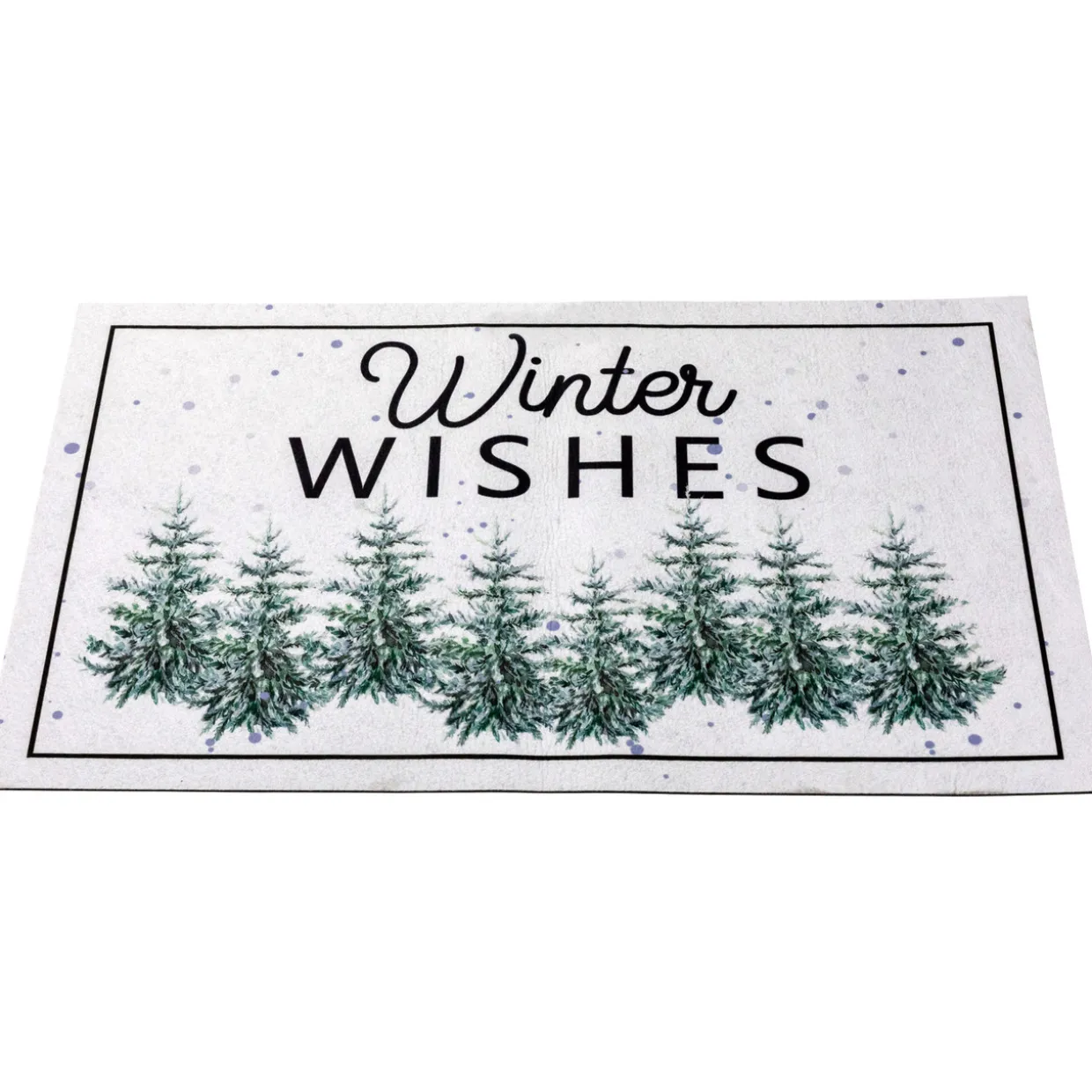 Pine Trees "Winter Wishes" Christmas Doormat 29" x 17"