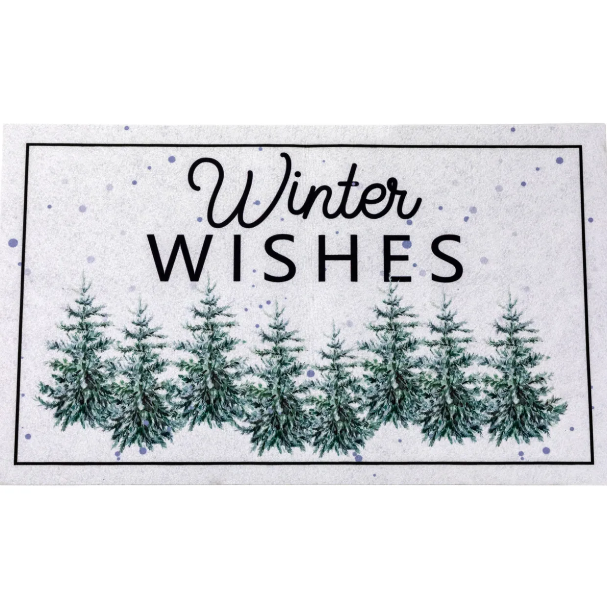 Pine Trees "Winter Wishes" Christmas Doormat 29" x 17"
