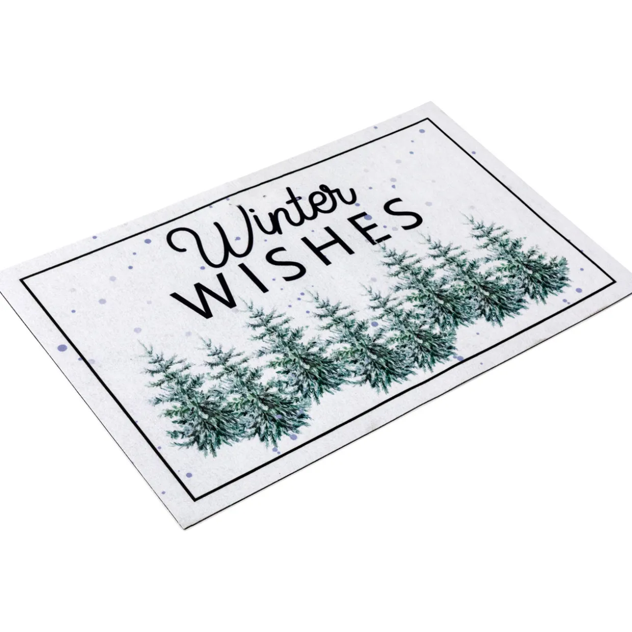 Pine Trees "Winter Wishes" Christmas Doormat 29" x 17"