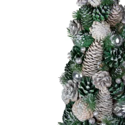 Pinecone and Ornaments Glitter Cone Christmas Tree - 18