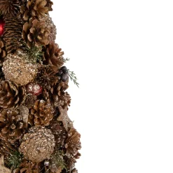 Pinecone, Berry and Star Cutouts Christmas Cone Tree Decoration - 17