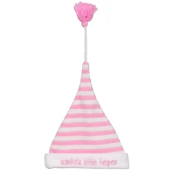 Pink and White 'Santa's Little Helper' Toddler Christmas Hat Costume Accessory - One Size