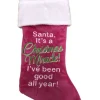Pink Santa Miracle Good All Year Celebration Christmas Holiday Stocking