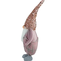 Plaid Christmas Gnome with Sequin Hat - 24
