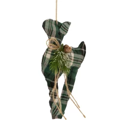 Plaid Deer with Pine Christmas Ornament - 7.75