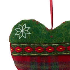 Plaid Heart, Tree and Star Christmas Ornaments - 5