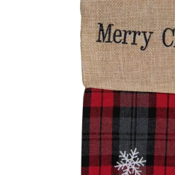 Plaid Merry Christmas Reindeer Stocking - 19