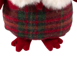 Plush Baby Owl in Plaid Christmas Ornament - 7