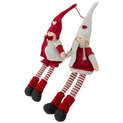 Plush Boy and Girl Sitting Christmas Figures - 19