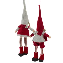 Plush Boy and Girl Sitting Christmas Figures - 19
