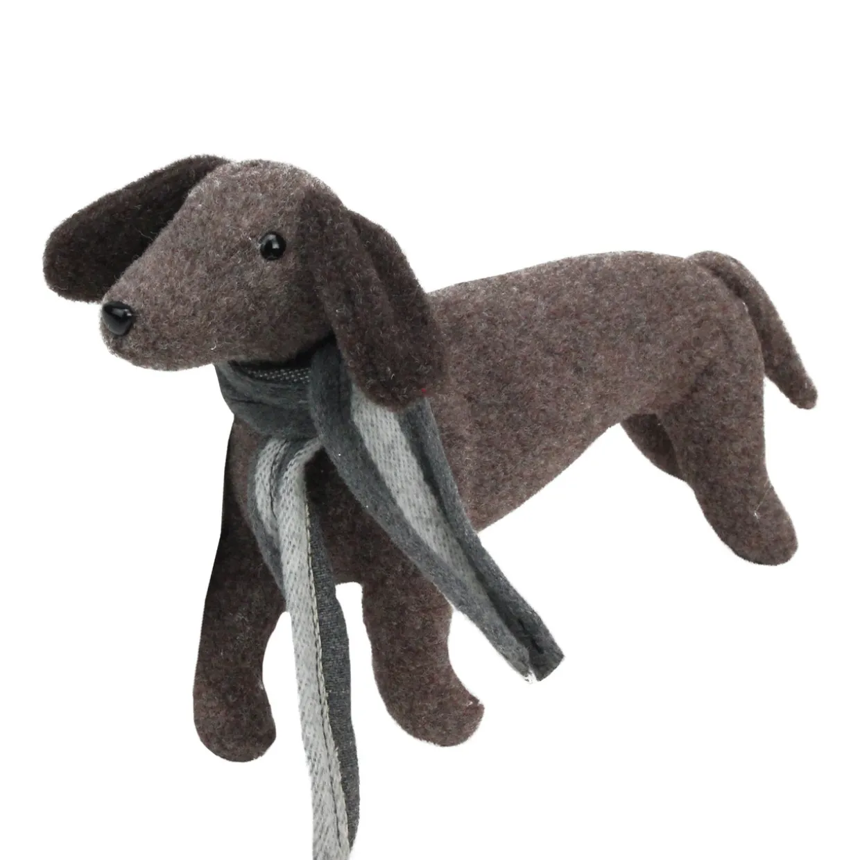 Plush Dachshund Dog with Scarf Christmas Figure - 7.5”