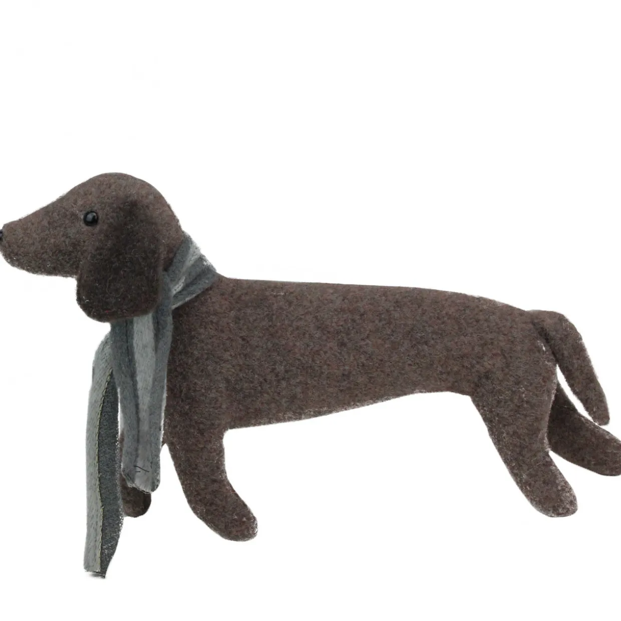 Plush Dachshund Dog with Scarf Christmas Figure - 7.5”