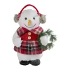 Plush Girl Snowman with Ear Muffs and Wreath Christmas Figure - 12"