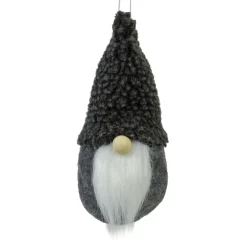 Plush Gnome Christmas Ornament - 7" - Gray