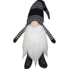 Plush Gnome with Striped Arms Christmas Figure - 28" - Black and White