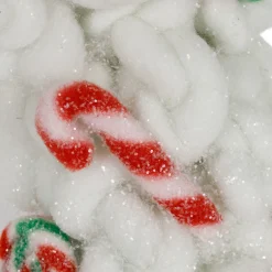 Plush Peppermint and Candy Canes Christmas Wreath Decoration - 13