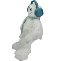 Plush Sitting Yeti with Earmuffs Christmas Figure - 18