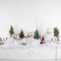 Plush Sledding Gnomes Christmas Figurine Ornaments - 5.25