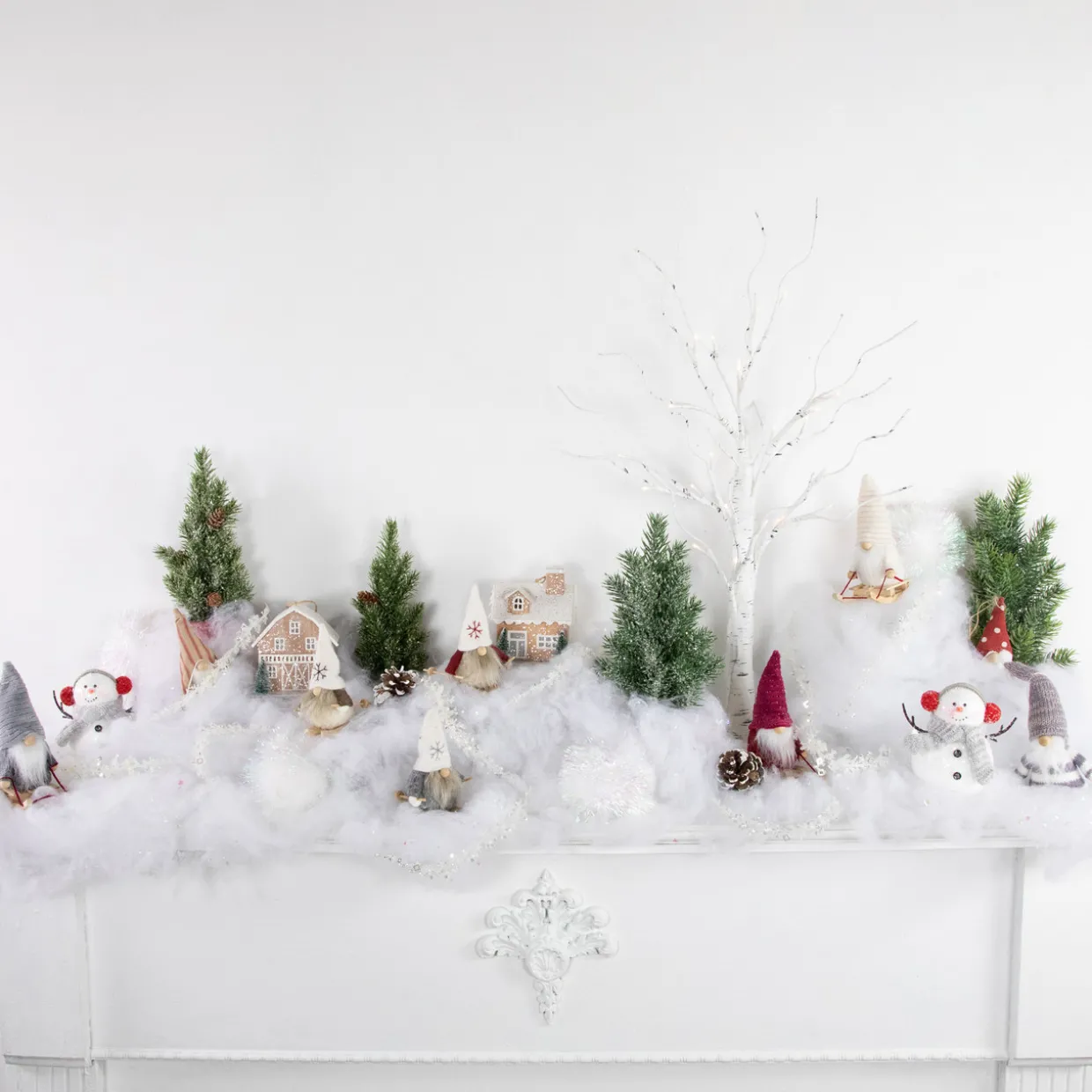 Plush Sledding Gnomes Christmas Figurine Ornaments - 5.25" - Set of 3