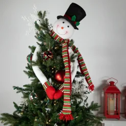 Plush Snowman Hugging Christmas Tree Topper - 45" - Unlit
