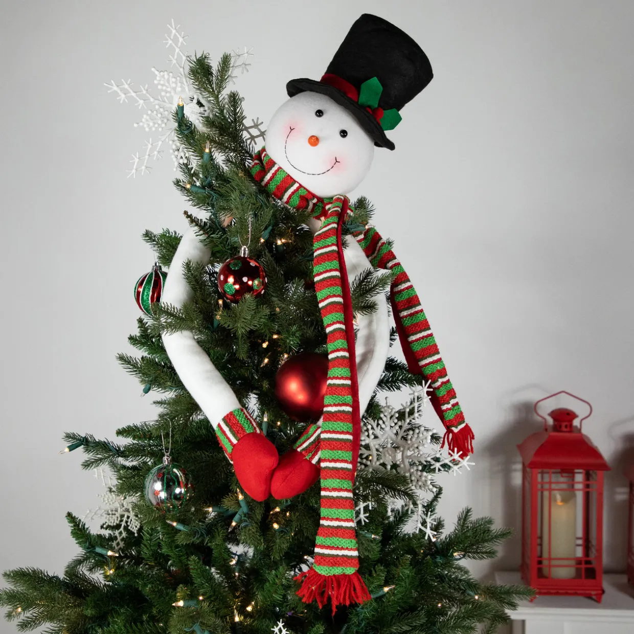Plush Snowman Hugging Christmas Tree Topper - 45" - Unlit