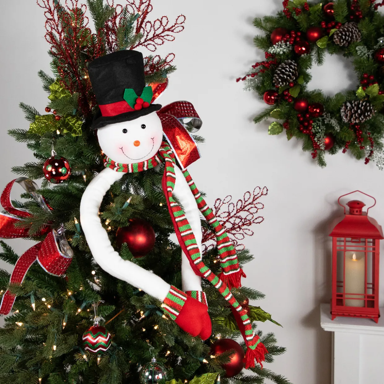 Plush Snowman Hugging Christmas Tree Topper - 45" - Unlit