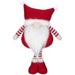 Plush Standing Gnome Christmas Decoration - 18.5" - Red and White