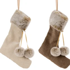 Plush Stockings Christmas Ornaments - 7.5