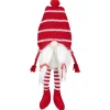 Plush Striped Sitting Christmas Gnome Figure - 18" - Red and White