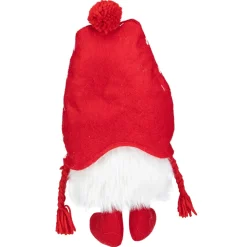 Plush Striped Sitting Christmas Gnome Figure - 18