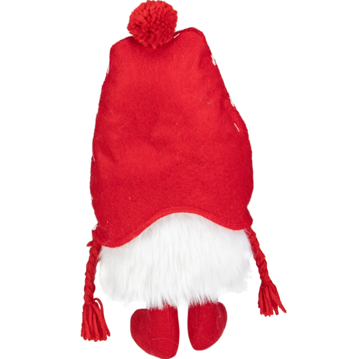 Plush Striped Sitting Christmas Gnome Figure - 18" - Red and White