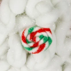 Plush Tree with Peppermint and Candy Canes Christmas Decoration - 16.5