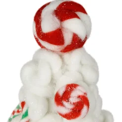 Plush Tree with Peppermint and Candy Canes Christmas Decoration - 16.5