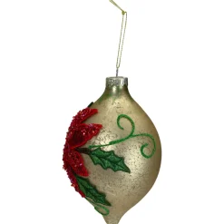 Poinsettia Finial Christmas Ornament - 6.5