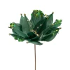 Poinsettia with Feather Petals Artificial Christmas Pick - 13.75" - Green