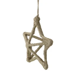 5-Point Jute Star Christmas Ornament - 12" - Beige