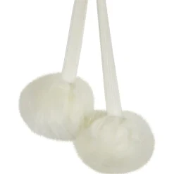 Polar Bear Faux Fur Christmas Stocking with Pom Poms - 20.5