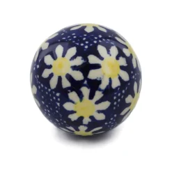 Polmedia Polish Pottery Christmas Ball Ornament 3" Daisy