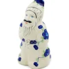 Polmedia Polish Pottery Santa Clause Figurine 7" Blue Poppies