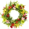 Poppy and Eucalyptus Spring Wreath - 26" - Red and Yellow