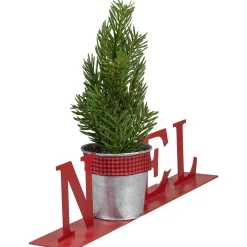 Potted Faux Pine in Metal 