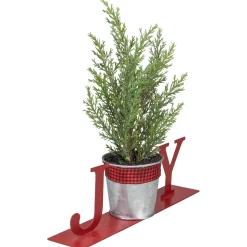 Potted Faux Pine in Metal 