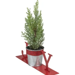 Potted Faux Pine in Metal 