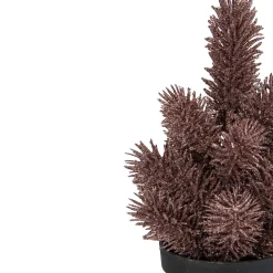 Potted Glittered Artificial Pine Christmas Tree - 8.5" - Rose Gold - Unlit