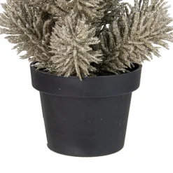 Potted Metallic Glitter Artificial Pine Christmas Tree - 8.5 - Unlit