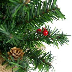 Potted Red Berries and Pine Cones Medium Artificial Christmas Tree – 16