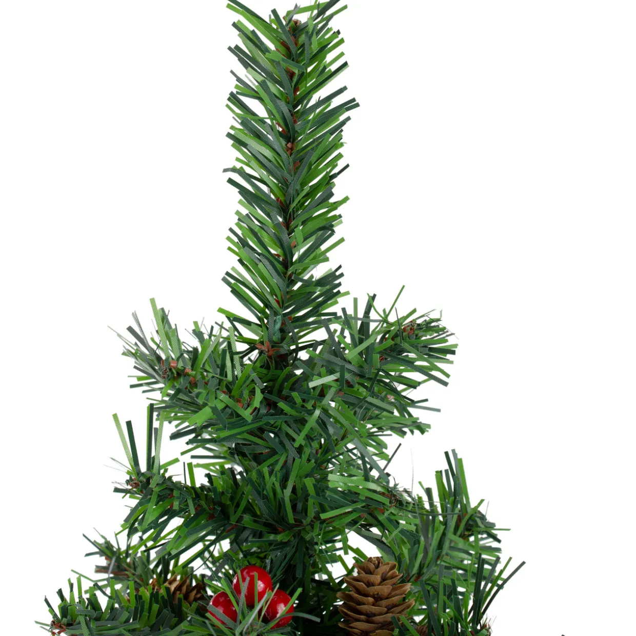 Potted Red Berries and Pine Cones Medium Artificial Christmas Tree – 16" - Unlit