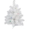 Pre-Lit Artificial Christmas Tree - 18" - White - Multicolor Lights