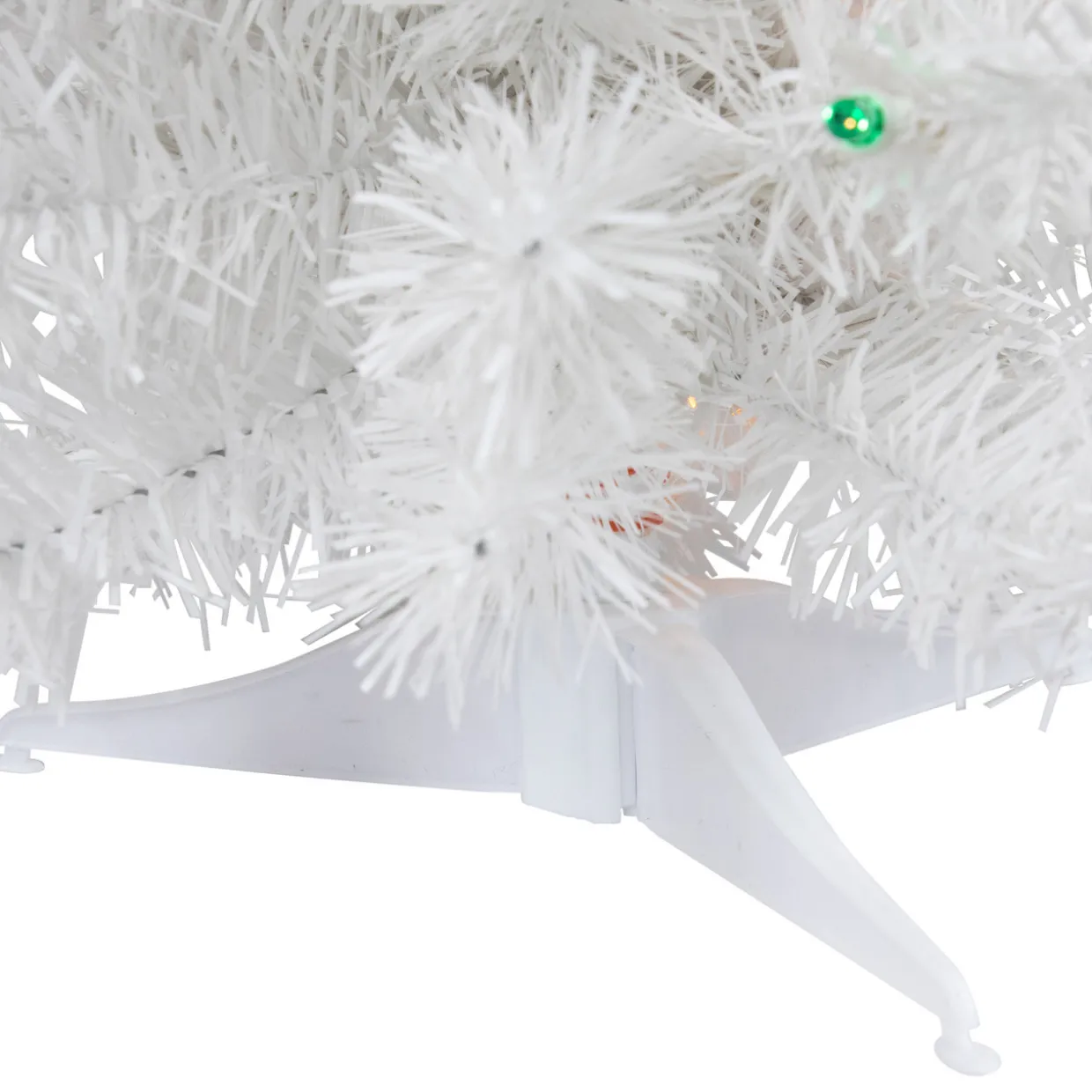 Pre-Lit Artificial Christmas Tree - 18" - White - Multicolor Lights