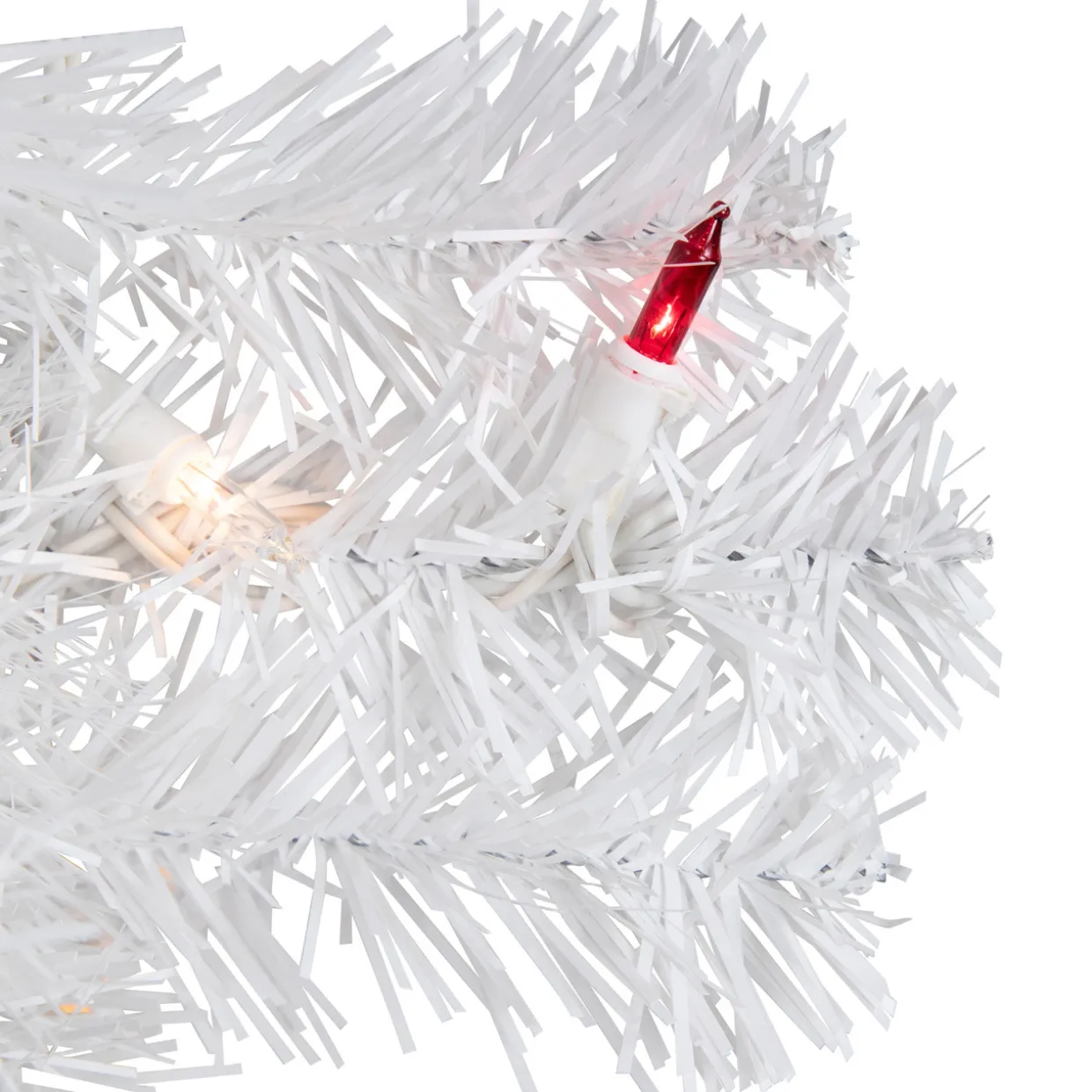 Pre-Lit Artificial Christmas Tree - 18" - White - Multicolor Lights